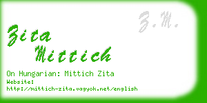 zita mittich business card